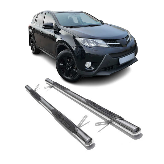 2013-2018 Toyota RAV4 Edelstahl Trittbretter Schwellerrohre Edelstahl Silber
