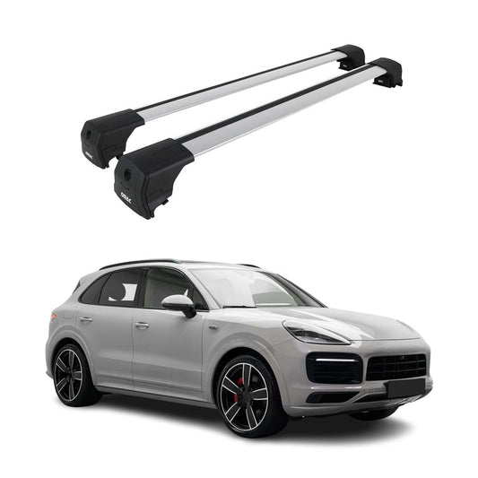 Portbagaj de plafon pentru Porsche Macan 2014-2024 75kg aluminiu argintiu 2 buc