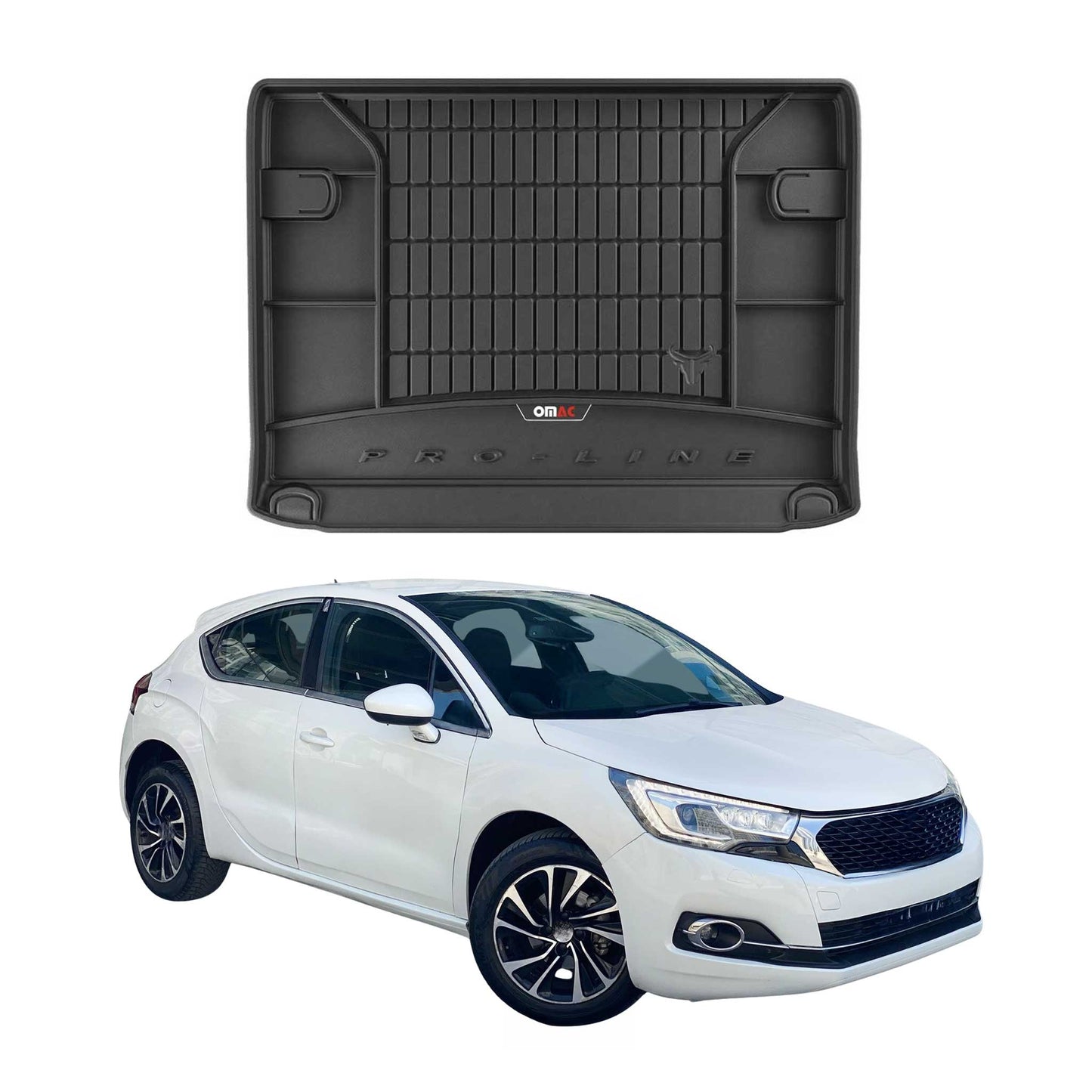 OMAC Gummi Kofferraumwanne für DS4 2015-2018 TPE Laderaumwanne Schwarz