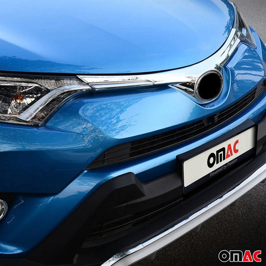 Kühlergrill Leisten Grillleisten für Toyota RAV4 2018-2025 Chrom ABS Silber 1tlg