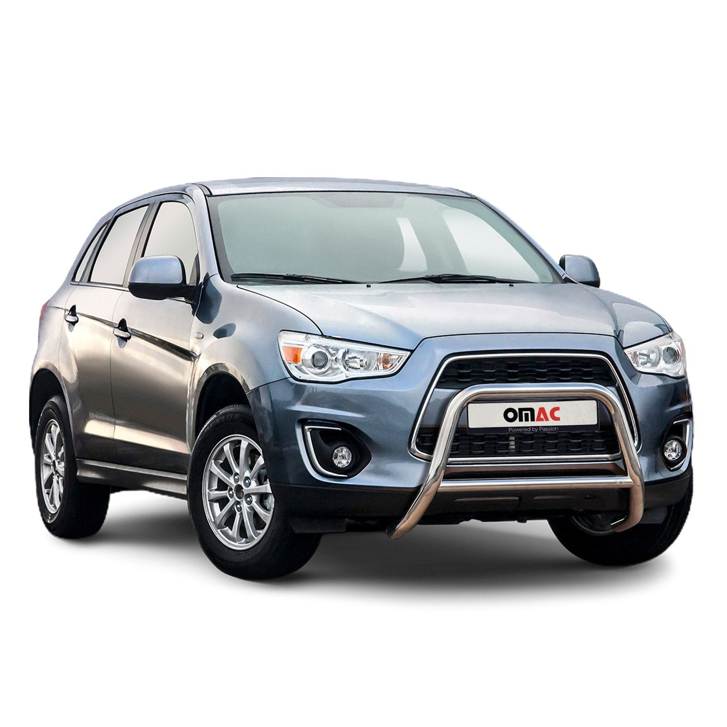 Bară de protecție/buton față pentru Mitsubishi ASX 2012-2017, omologată ABE, oțel, argintiu, protecție împotriva impactului