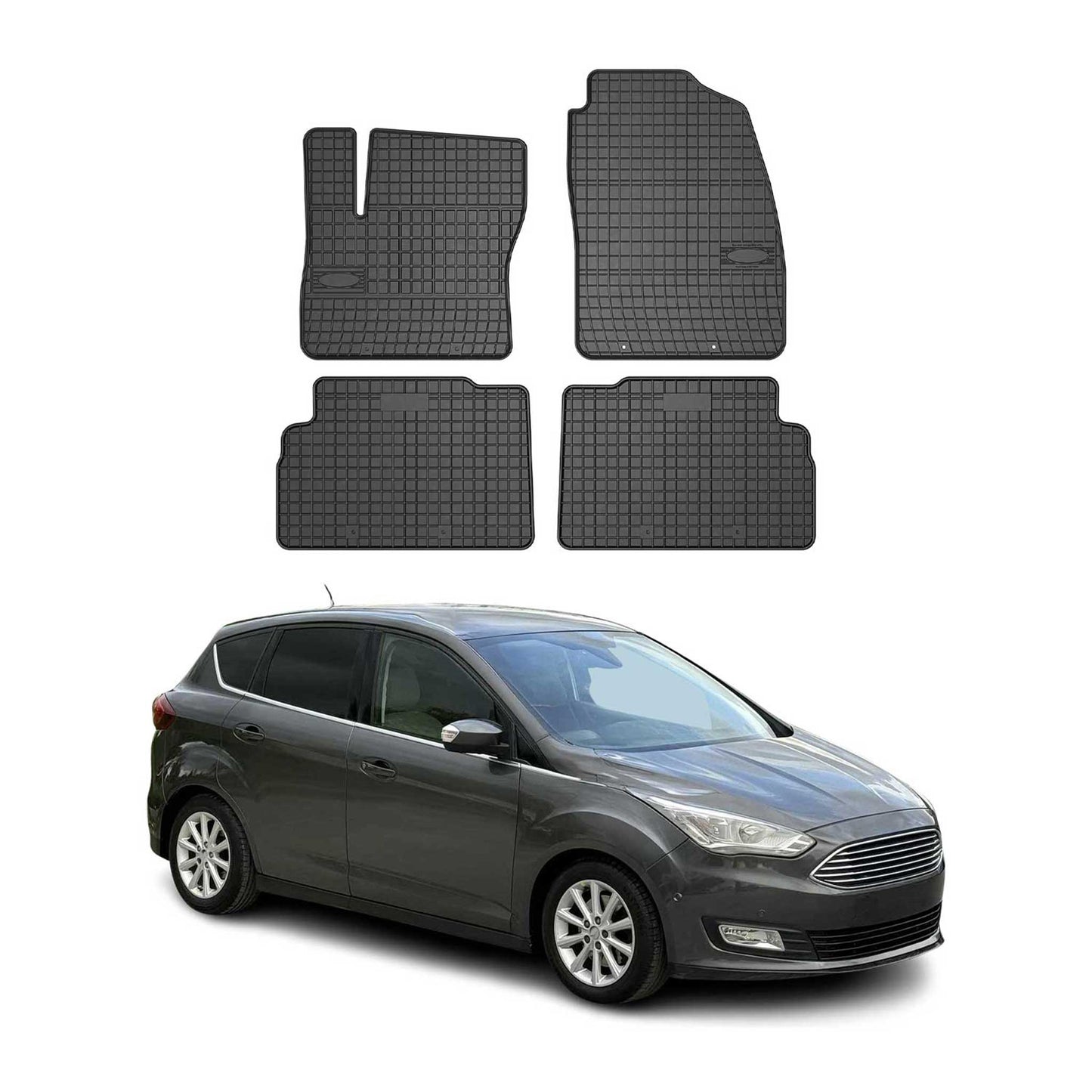 2010-2019 Ford C-Max Fußmatten Gummi Schwarz 4 tlg