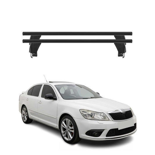 Menabo Dachträger für Skoda Octavia mk2 2008-2013 FL 5tür 50kg Alu Schwarz 2x
