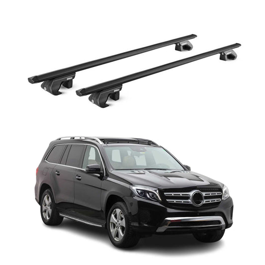 Dachträger Grundtäger für Mercedes GLS X166 2016-2019 90kg Alu Schwarz 2 tlg ABE