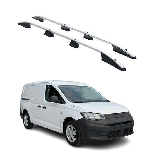 Dachreling Dachgepäckträger für VW Caddy 2021-2025 L2 Länger Alu Silber 2x