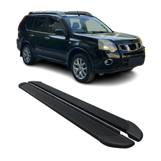 Seitenschweller Trittbretter Schweller für Nissan X-Trail 2008-2014 Alu Schwarz