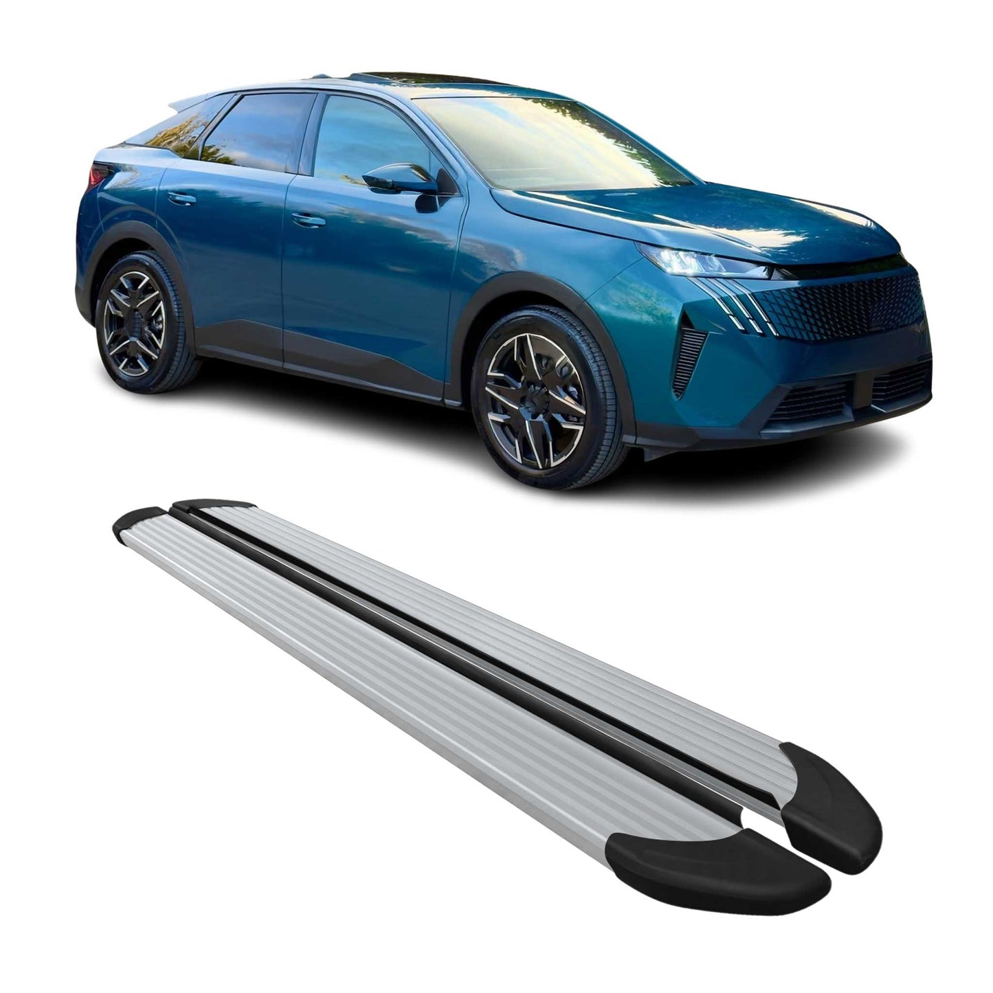 Seitenschweller Trittbretter Schweller für Peugeot e-3008 2024-2025 Alu Siber