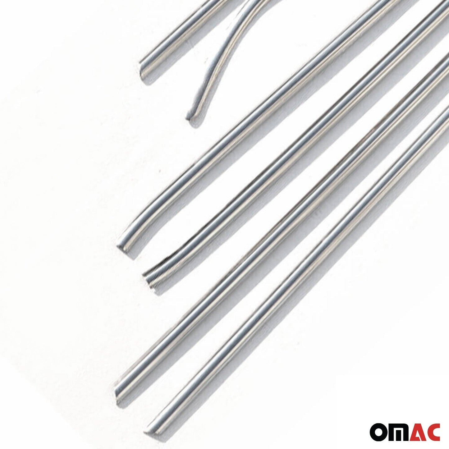 Benzi decorative geamuri Seat Leon 2005-2012 cu 5 uși, oțel inoxidabil, set 8 piese cromate