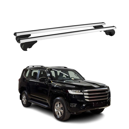 Portbagaj de plafon pentru Toyota Land Cruiser J250 2023-2025 75kg aluminiu argintiu 2x