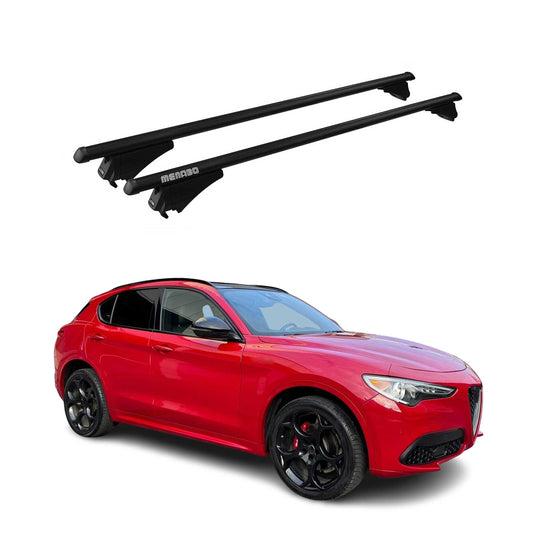 Menabo Dachträger Grundtäger für Alfa Romeo Stelvio 2016-2025 75kg Alu Schwarz