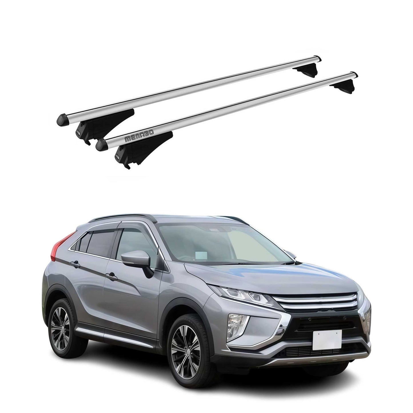 Menabo Dachträger für Mitsubishi Eclipse Cross 2018-2025 75kg Alu Silber 2x