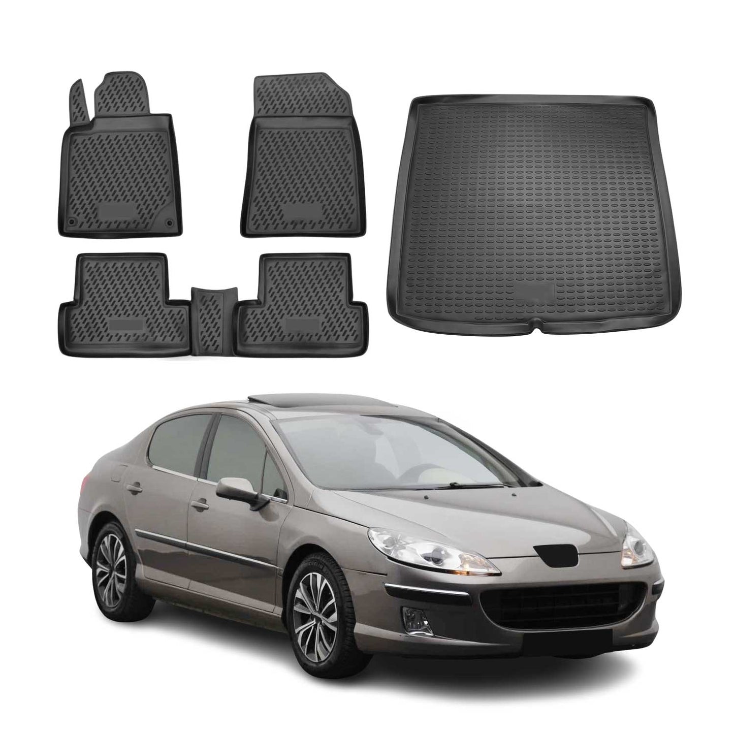 Set covorașe și portbagaj pentru Peugeot 407 2004-2011 Station Wagon TPE