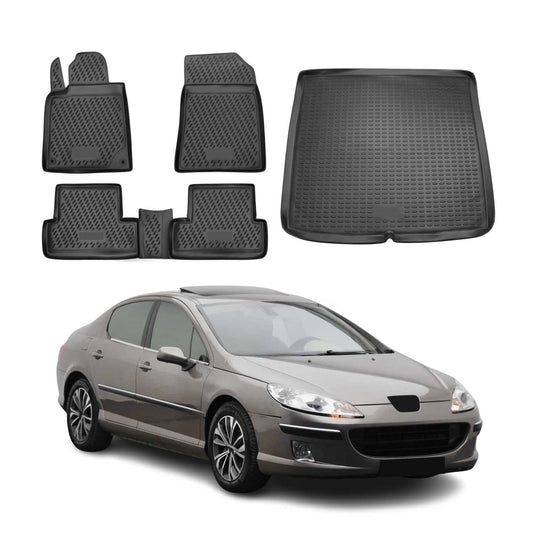 Set covorașe și portbagaj pentru Peugeot 407 2004-2011 Station Wagon TPE
