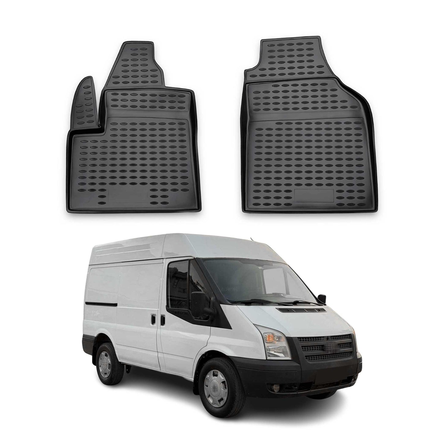 Covorașe auto Ford Transit 2006-2021, TPE, negre, 2 buc.