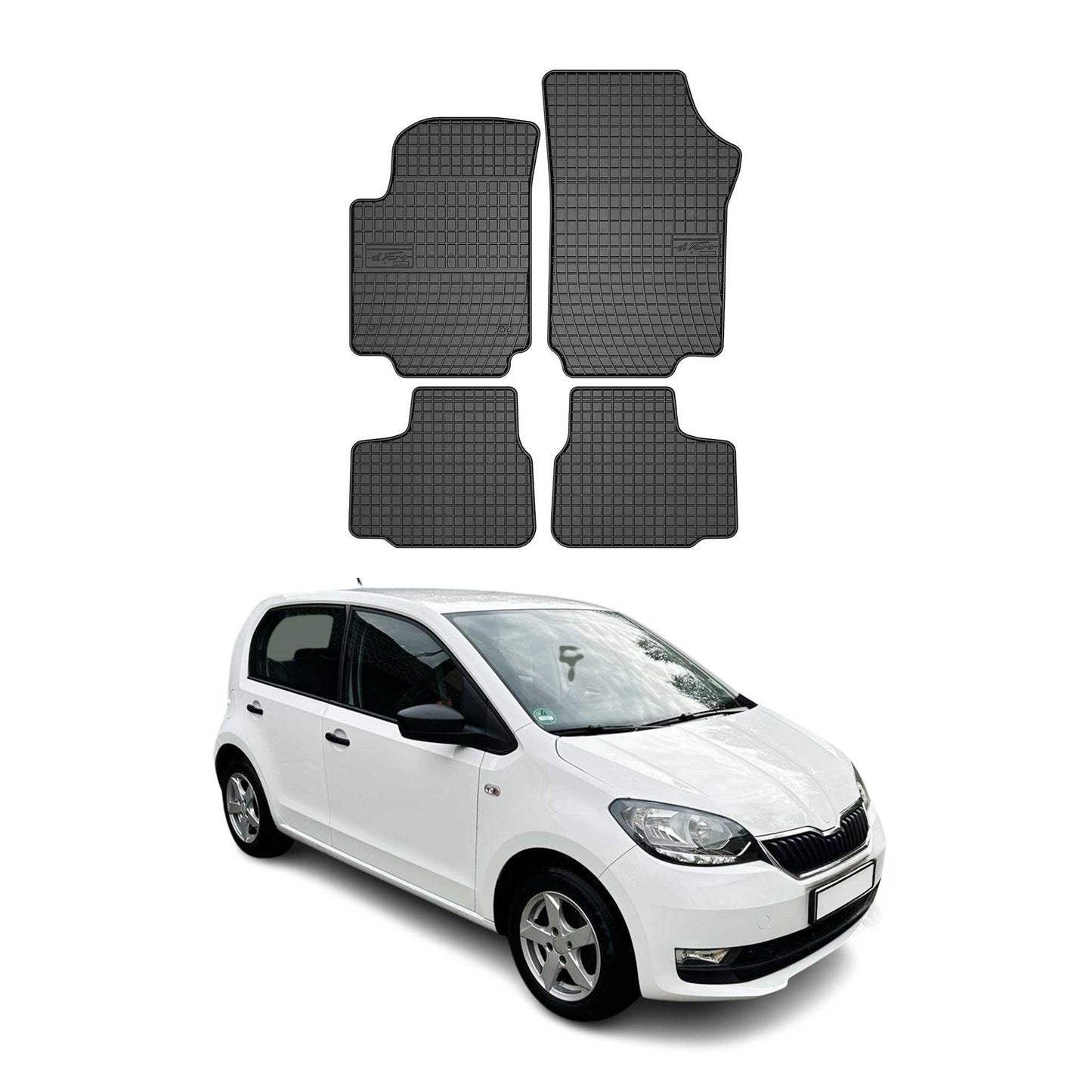2011-2020 Skoda Citigo Fußmatten TPE Schwarz 4 tlg