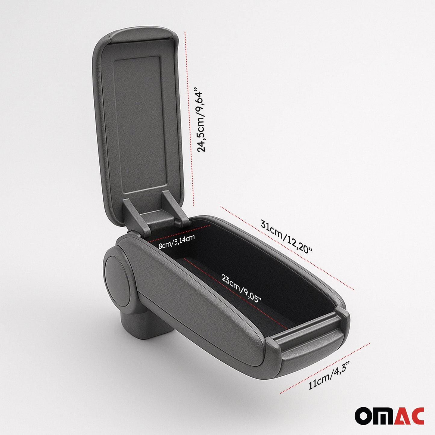 Mittelarmlehne Armlehne Mittelkonsole für Renault Megane 2002-2009 PU-Leder Grau