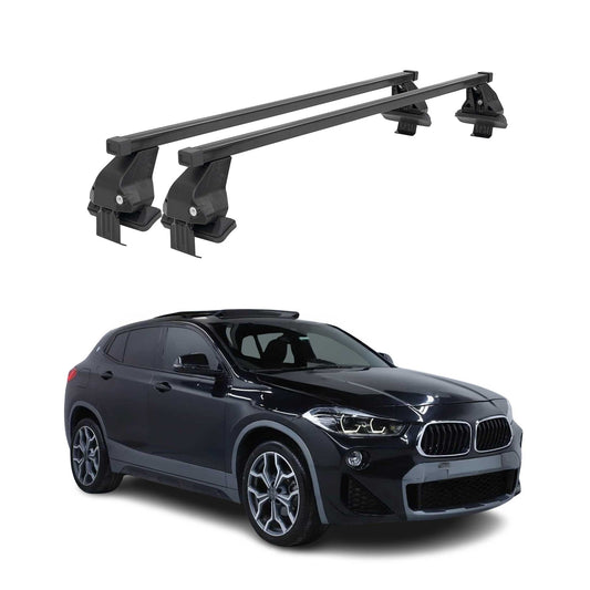 Menabo Dachträger Grundtäger für BMW X2 F39 2018-2023 50kg Stahl Schwarz 2 tlg