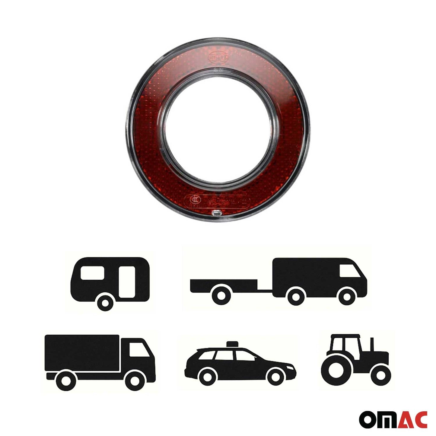 HELLA Rückstrahler Beleuchtung 8RA 008 405-001 Hinten Links, Hinten Rechts 98mm