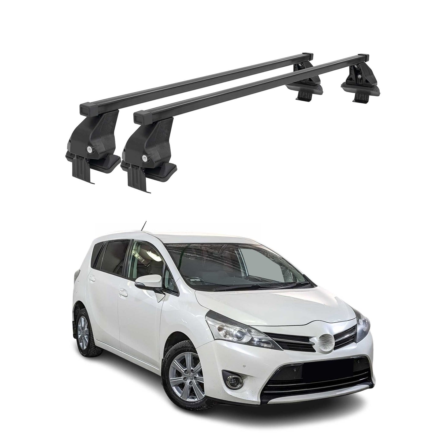 Menabo Dachträger Grundtäger für Toyota Verso 2009-2018 50kg Stahl Schwarz 2 tlg