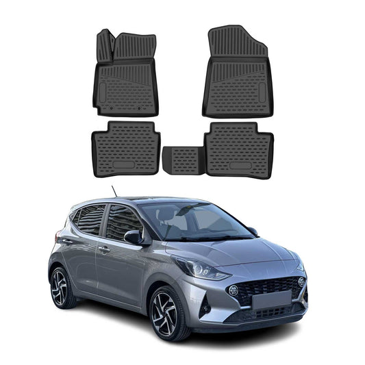 2019-2025 Hyundai i10 Fußmatten TPE Schwarz 4 tlg