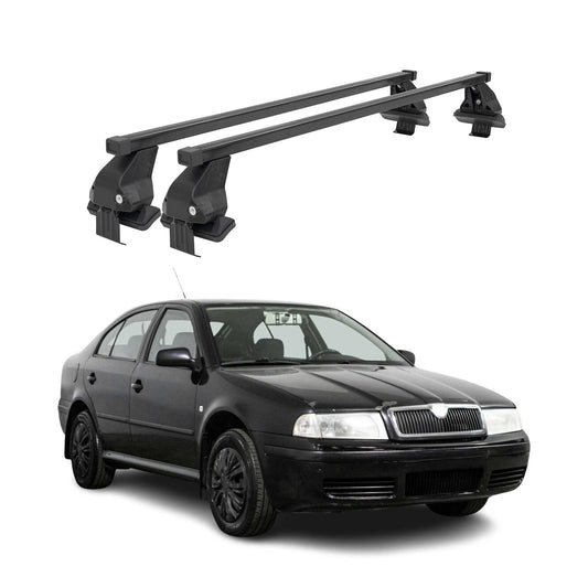 Menabo Dachträger für Skoda Octavia mk2 2004-2008 Pre-FL 4tür 50kg Stahl Schwarz