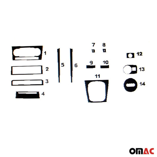 Ornamente interioare pentru Audi A3 A3 Sportback 8P 2008-2013, aspect carbon, 14 piese