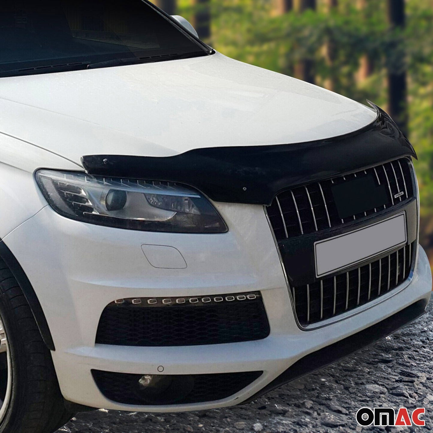 Motorhaube Deflektor Windabweiser Regenabweiser Set für Audi Q7 4L 2006-2015