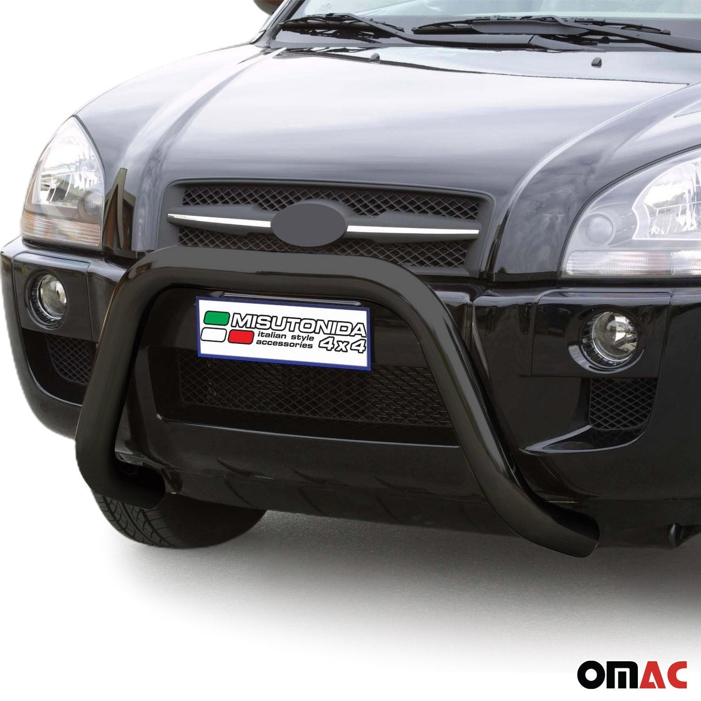 Bară de protecție/buton față pentru Hyundai Tucson 2004-2009, ø76mm, oțel, negru