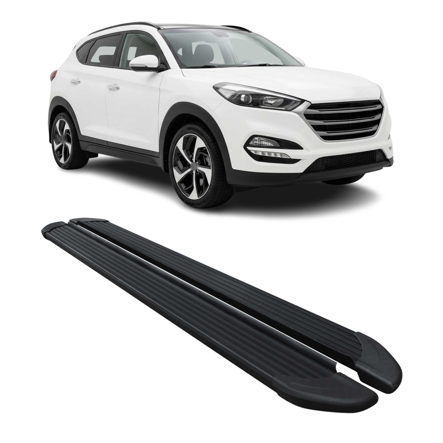 Seitenschweller Trittbretter Schweller für Hyundai Tucson 2015-2020 Alu Schwarz