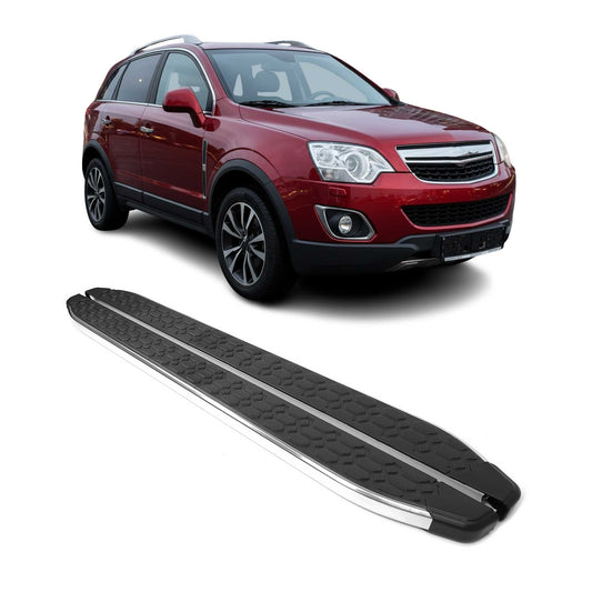 Trittbretter Seitenschweller für Vauxhall Antara 2007-2015 Stahl Schwarz Grau