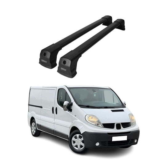 Portbagaj de plafon pentru Renault Trafic mk2 2001-2014 75kg aluminiu negru 2 buc