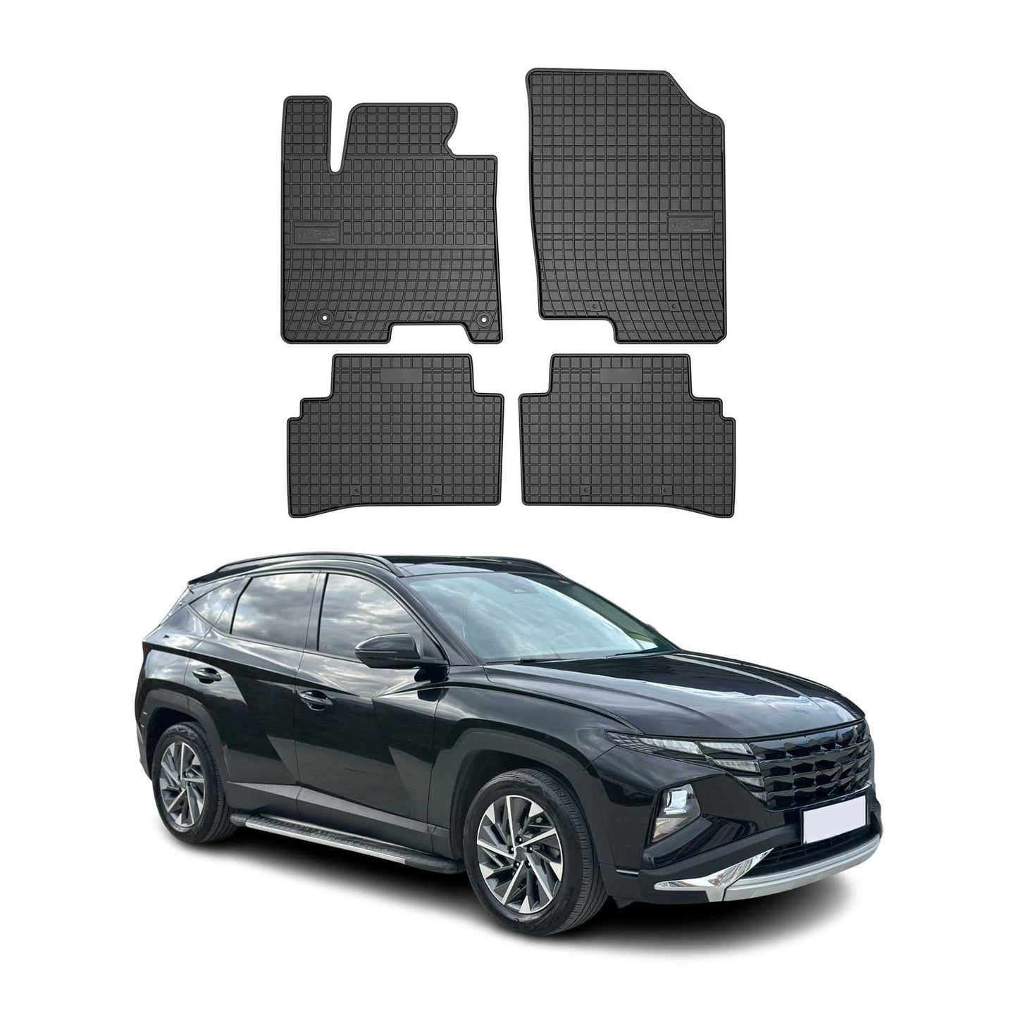 Covorașe de cauciuc Hyundai Tucson 2020-2025, set de 4 piese, negru