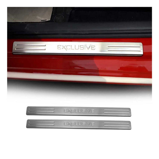 Protecții prag uși, protecție vopsea, oțel inoxidabil cromat exclusiv, set de 2 piese