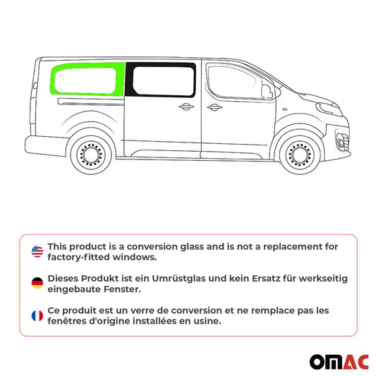 Seitenfenster Auto Fenster für Fiat Scudo 2022-2025 Schiebetür Rechts L3