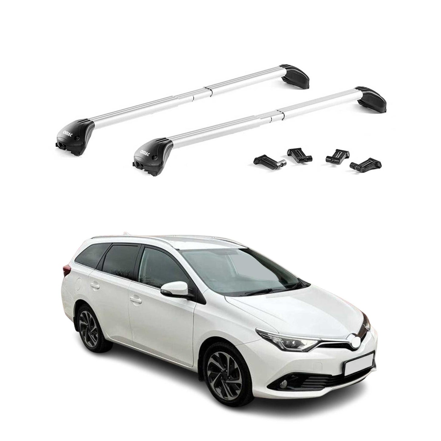 Dachträger Grundtäger für Toyota Auris mk2 Kombi 2012-2018 100kg Grau Alu 2x ABE