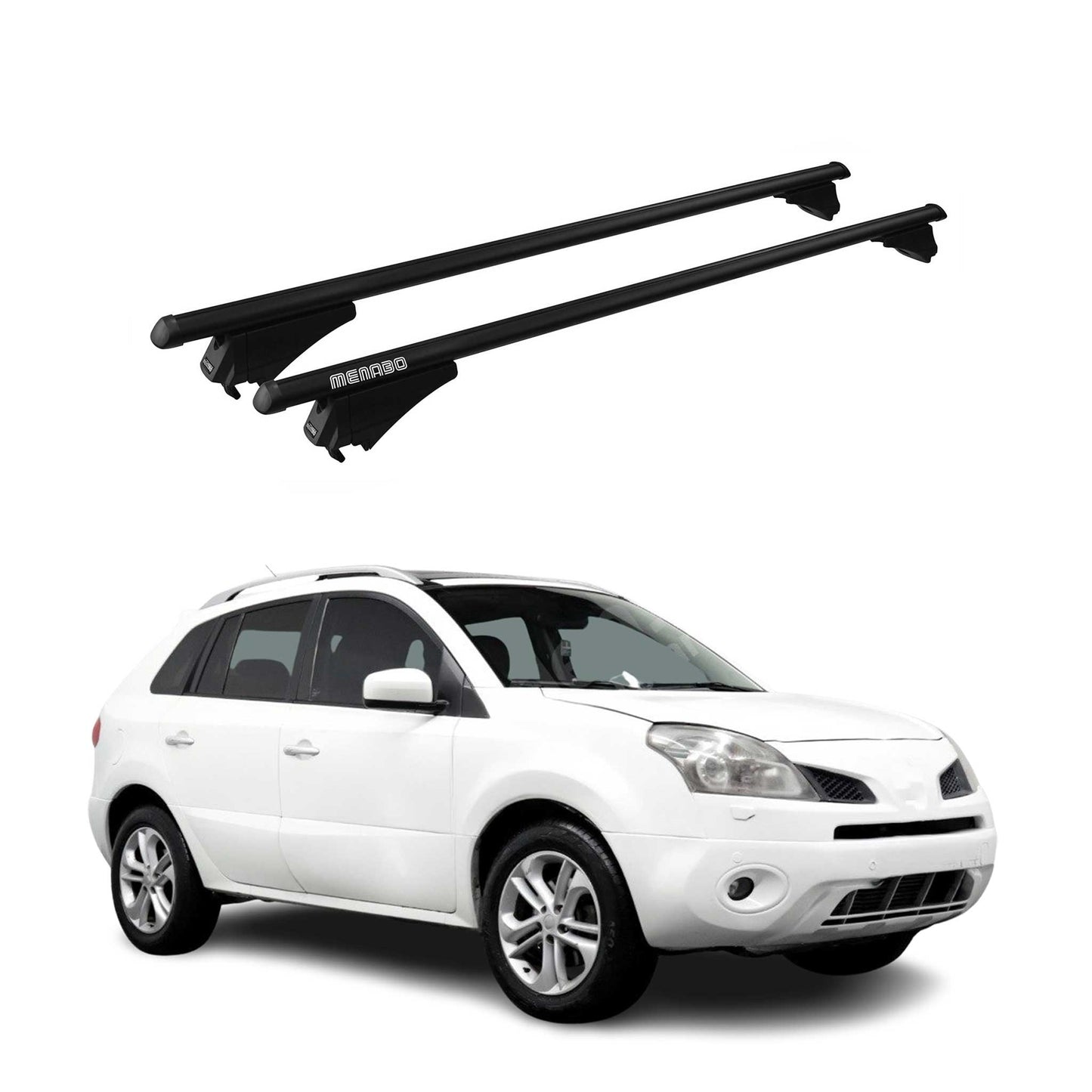Menabo Dachträger Grundtäger für Renault Koleos mk1 2008-2016 75kg Alu Schwarz