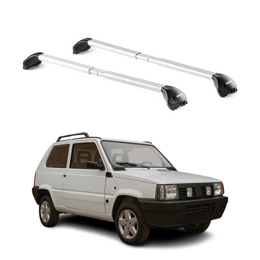 Portbagaj de plafon pentru Fiat Panda I 1999-2003 3 uși 100kg aluminiu argintiu 2x ABE
