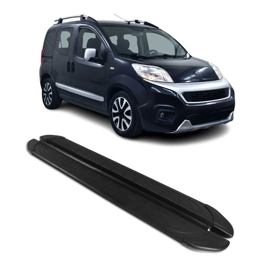Trittbretter Seitenschweller für Fiat Fiorino 2008-2024 Aluminium Schwarz 2tlg
