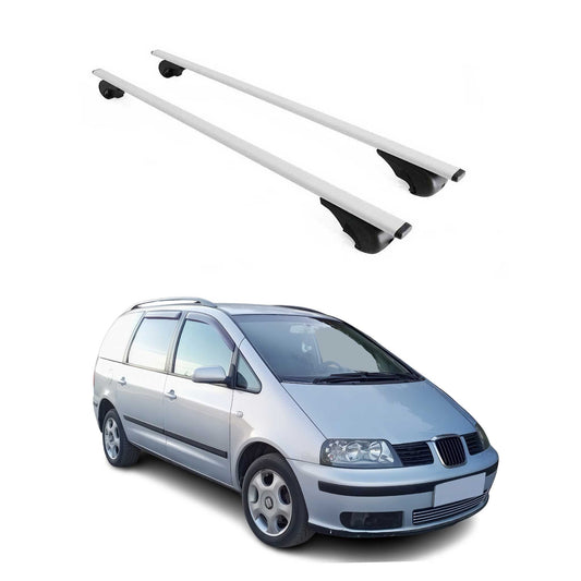 Portbagaj de plafon pentru Seat Alhambra mk1 1996-2010 75kg metal argintiu 2 buc