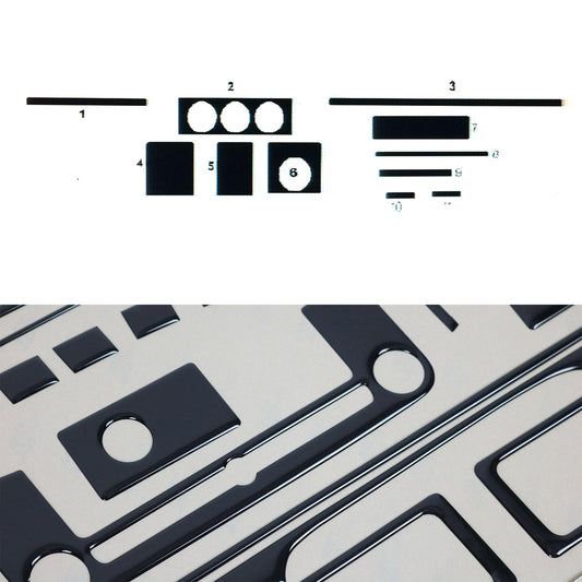 Ornamente interioare pentru Audi 80 90 1986-1995, set 11 piese, aspect negru lucios