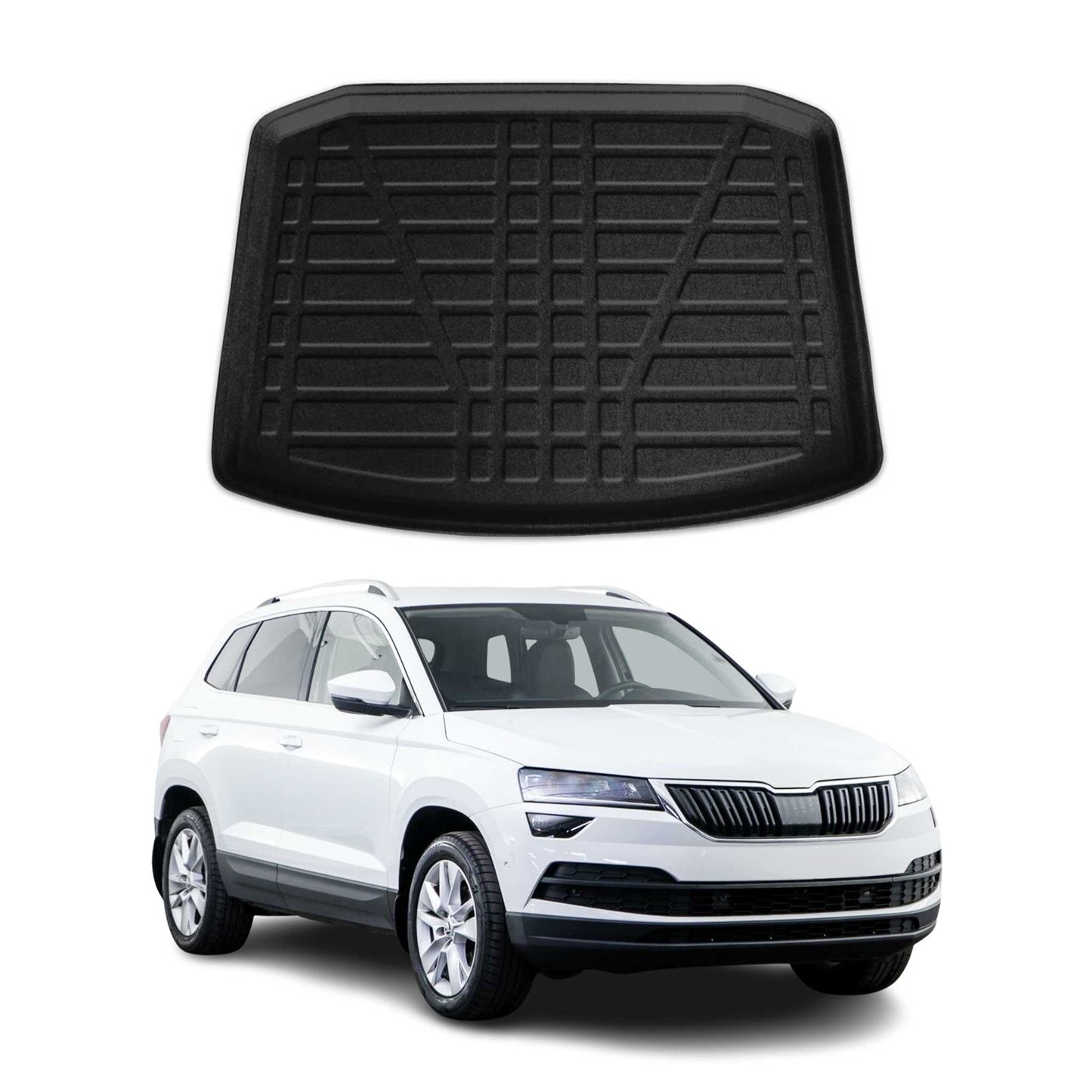 Kofferraumwanne Laderaumwanne für Skoda Karoq 2017-2025 Gummi TPE Schwarz