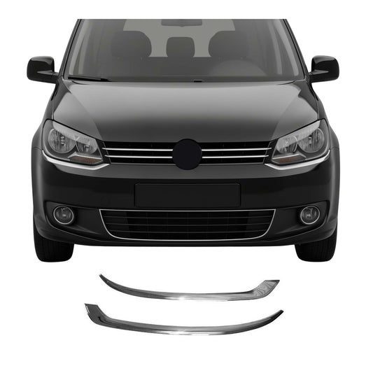 Scheinwerfer Leisten Böser Blick für VW Caddy 2010-2015 Edelstahl Silber 2tlg