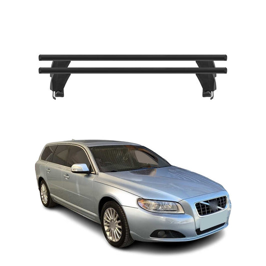 Menabo Dachträger Grundtäger für Volvo V70 2007-2016 50kg Alu Schwarz 2 tlg