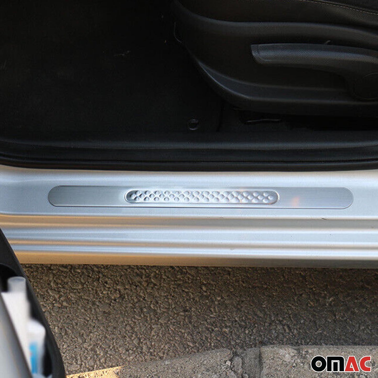 Protecții prag ușă pentru Ford Ranger 2015-2025, oțel inoxidabil, argintiu, set 4 piese