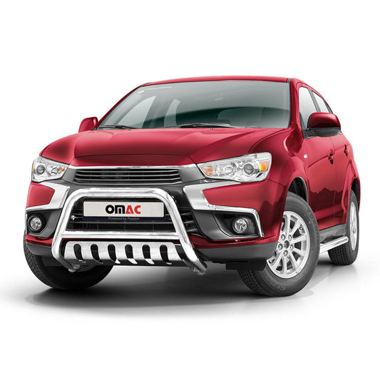 Bară de protecție/buton față pentru Mitsubishi ASX 2017-2022, omologată ABE, oțel inoxidabil, argintiu
