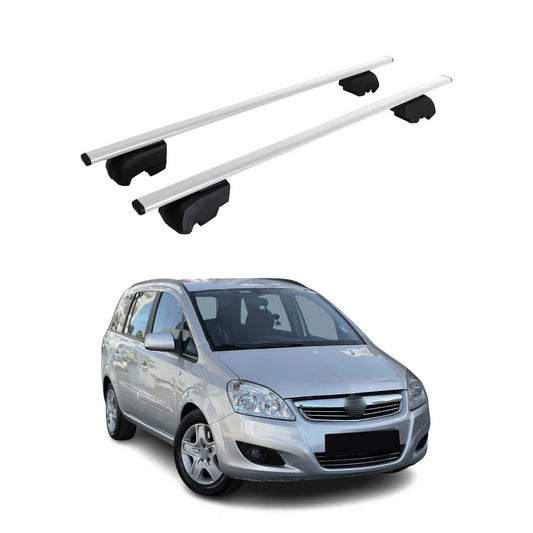Portbagaj de plafon pentru Opel Zafira B 2005-2011 75kg metal argintiu 2 buc