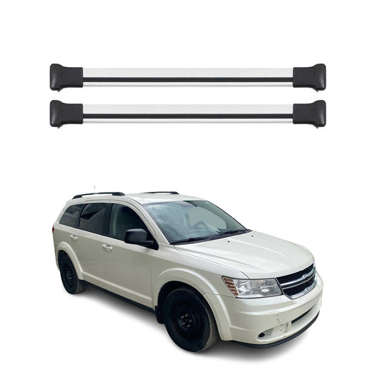 Dachträger Grundtäger für Dodge Journey 2008-2020 75kg Aluminium Silber 2 tlg