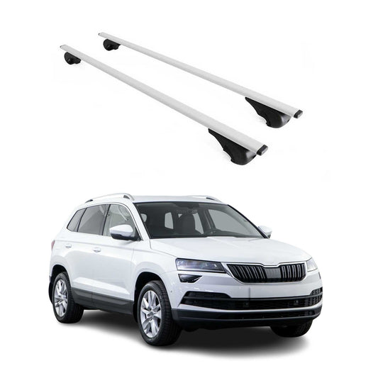Portbagaj de plafon pentru Skoda Karoq 2017-2025 75kg, argintiu metalic, 2 buc.