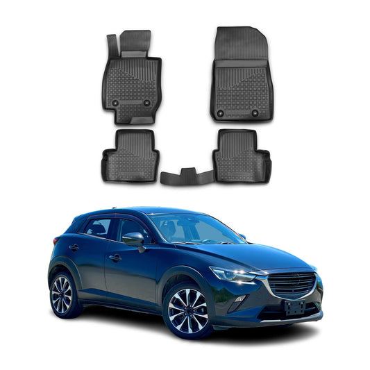 2015-2024 Mazda CX-3 Fußmatten TPE Schwarz 4 tlg