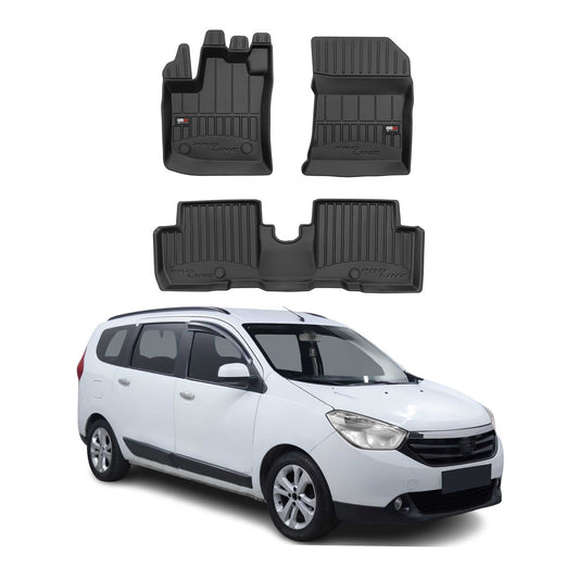 2012-2024 Dacia Lodgy Fußmatten TPE Schwarz 3 tlg